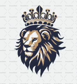 Majestätischer Löwe und Krone